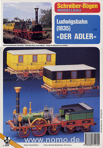 The german historical railroad Ludwigsbahn (1835) "Der Adler" (The eagle)